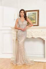 NR24027 Elegant Fitted Mermaid Evening Dress with heavy beading