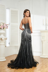 NR24037 Hand beaded Rhinestones high couture evening dress