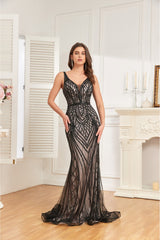 NR24027 Elegant Fitted Mermaid Evening Dress with heavy beading