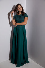 Mother of the Bride/Groom Cap Sleeve Evening Dress