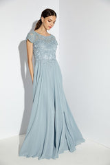 Mother of the Bride/Groom Cap Sleeve Evening Dress