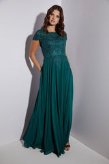 Mother of the Bride/Groom Cap Sleeve Evening Dress