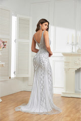 NR24027 Elegant Fitted Mermaid Evening Dress with heavy beading