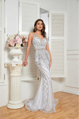 NR24027 Elegant Fitted Mermaid Evening Dress with heavy beading