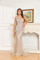 NR24027 Elegant Fitted Mermaid Evening Dress with heavy beading
