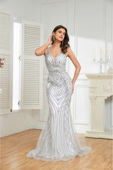 NR24027 Elegant Fitted Mermaid Evening Dress with heavy beading