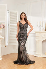 NR24027 Elegant Fitted Mermaid Evening Dress with heavy beading