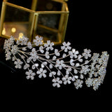 Floral Pattern Swarovski Wedding Head Band- Avery