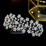 Floral Pattern Swarovski Wedding Head Band- Avery