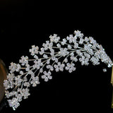 Floral Pattern Swarovski Wedding Head Band- Avery