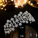 Floral Pattern Swarovski Wedding Head Band- Avery