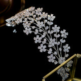 Floral Pattern Swarovski Wedding Head Band- Avery