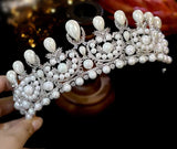 Handcrafted Bridal Crown with Pearl and Swarovski Crystal Elements : Wedding Crown- Victoria