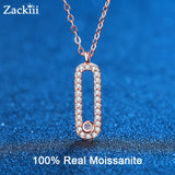 Elegant & Contemporary Moissanite Pendant Necklace in 18K Rose Gold Plating