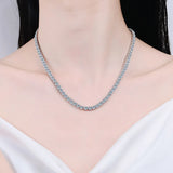 GRA Certified Full Moissanite Tennis Necklace - 35ct, lab grown D VVS1 clarity