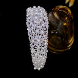 Luxury Bridal Headband with Pearls and Swarovski Elements-Thelma