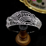 Exquisite Design Bridal and sweet 16 Head Crown with Swarovski crystal elements and platinum coating