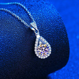 2CT Excellent Cut Moissanite Halo Pendant necklace