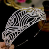 Exquisite Design Bridal and sweet 16 Head Crown with Swarovski crystal elements and platinum coating