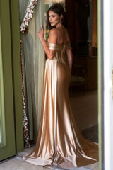 SEI8411LENO satin formal gown high resolution view 5