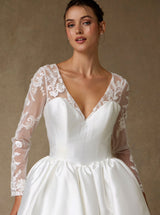 Sweetheart bridal bodice with detachable lace bolero detail