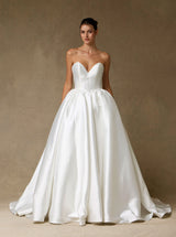 Strapless sweetheart wedding ball gown without detachable bolero front view