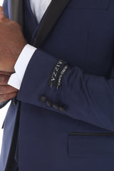 Navy blue three-piece shawl lapel tuxedo view 5