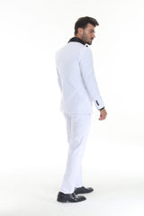 White three-piece shawl lapel tuxedo - view 2