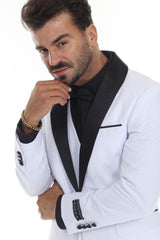 White three-piece shawl lapel tuxedo - view 4