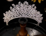 Luxury Handmade Multi Layer Leaf Design Crystal Wedding Crown