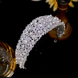 Luxury Bridal Headband with Pearls and Swarovski Elements-Thelma