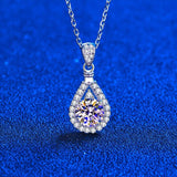 2CT Excellent Cut Moissanite Halo Pendant necklace