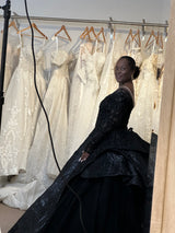 Exclusive Black Custom Wedding Dress