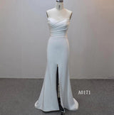 Beautiful Strapless Crepe / Satin Mermaid Wedding Dress with Corset Back. #A0171