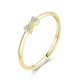 Sterling Silver Simple Square Clear CZ Charm Finger Ring