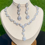 Swarovski Crystal Wedding Necklace Earring Set