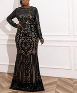 Plus Size Women Sexy Mermaid Curvy Dress Sequins