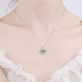 1 Carat Moissanite Pendant Heart Necklace with Platinum Plating