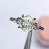 Natural Moss Agate Gemstones Ring-Solid 925 Sterling Silver