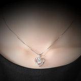 0.8CT Moissanite Heart Pendant Necklace Sterling Silver Mother's Day Anniversary Gift