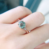 Natural Moss Agate Gemstones Ring-Solid 925 Sterling Silver