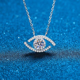 Evil Eye Greek Protection moissanite Pendant D- Color Ideal Cut