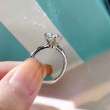 2.0-3.0-5.0ct Moissanite Engagement Ring 14K White Gold Plated Lab Diamond