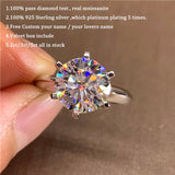 2.0-3.0-5.0ct Moissanite Engagement Ring 14K White Gold Plated Lab Diamond