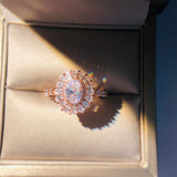 18K Rose Gold 3 Carats Gemstone Wedding Luxury Jewelry