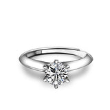 D Color Moissanite Adjustable Engagement Rings- 18K White Gold Plated Fine Jewelry