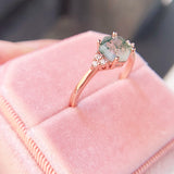 Natural Moss Agate Gemstones Ring-Solid 925 Sterling Silver