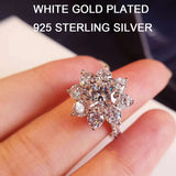 Real Moissanite Luxury Sun Flower Ring 2 Carat Diamond