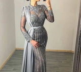 NEW ARRIVAL 2022 Luxury Evening Dress Beading Sequined Long Sleeves Mermaid Sparkly