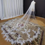 New Arrival Cathedral Lace Appliques 2 Layers Wedding Veil
